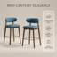Ensemble de 2 tabourets de bar à hauteur de comptoir Mid-Century-128932177