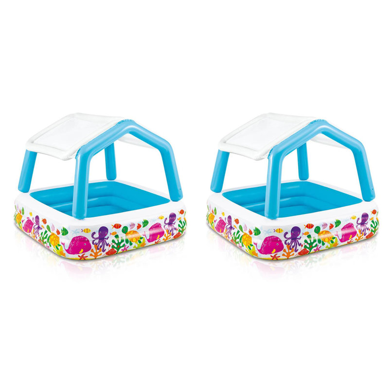 Plastic Square Kiddie Pool 48'' H x 62'' W x 62'' L