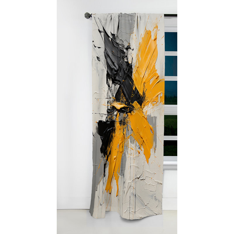 Hsieh - Rideau Collages - Rideau abstrait occultant - 1 panneau, L 52 po x L 90 po