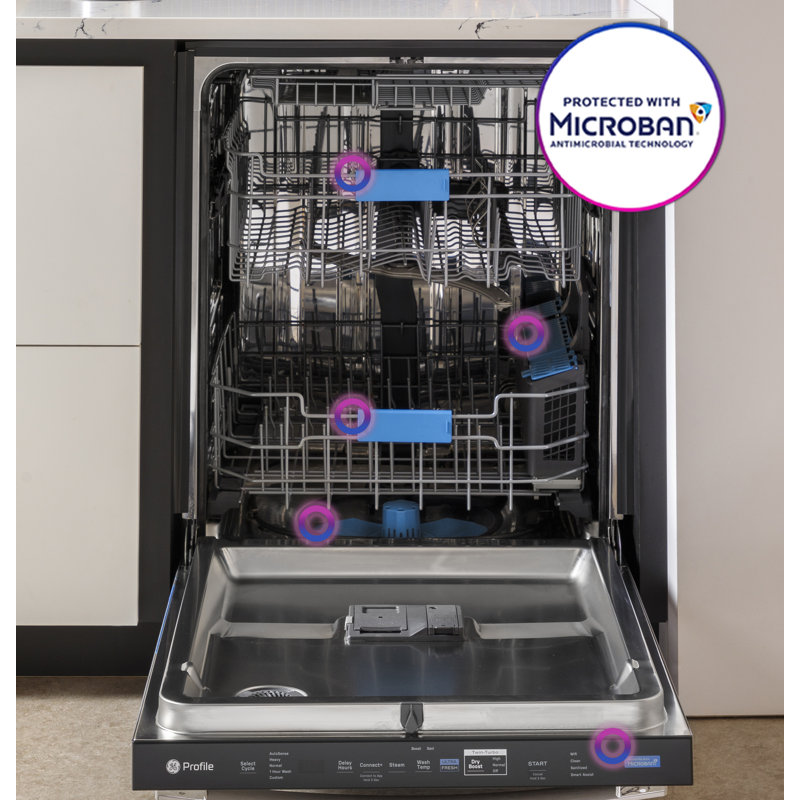 GE Profile™ Energy Star Smart Ultrafresh System 42 dBA Dishwasher, Black Stainless