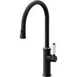 Davoli Pull-Down Kitchen Faucet with Button Sprayer - High Arc Spout