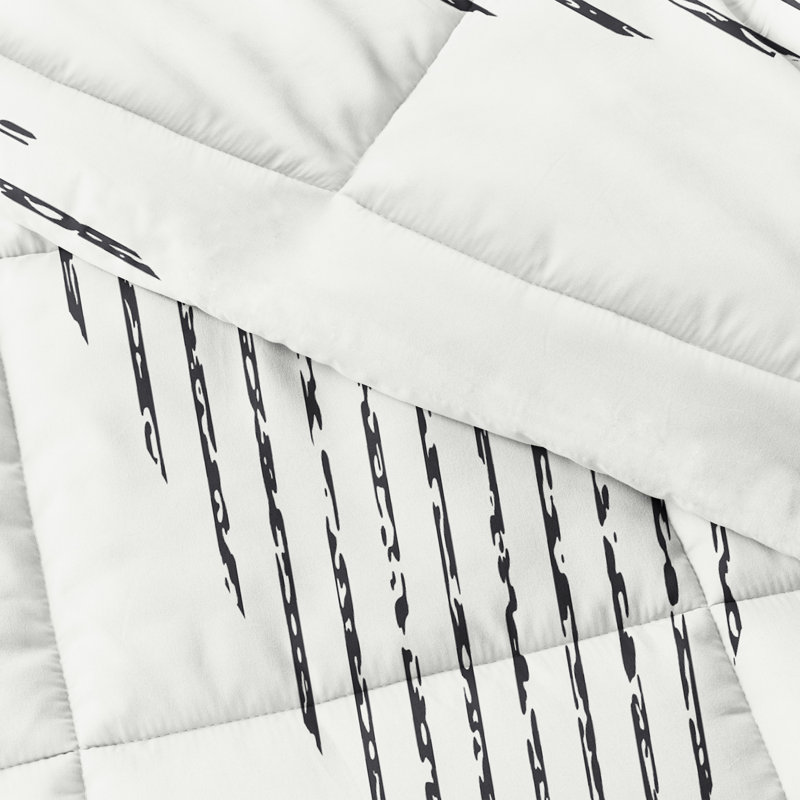 Full/Queen Gray Reversible Down Alternative Comforter Set