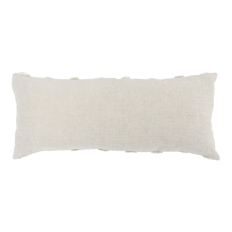 Evangeline Rectangular Pillow Cover & Insert, Natural/Ivory Geometric, 16" x 36"