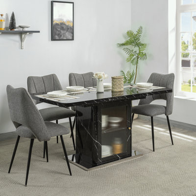  Dining Table with Storage Cabinet