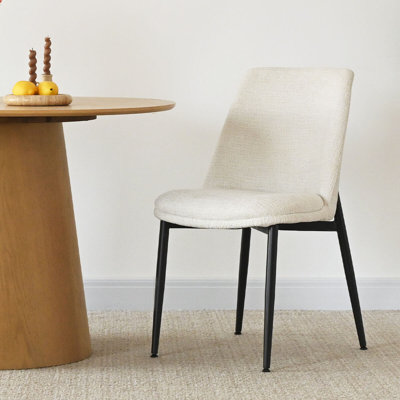Beige Chenille Upholstered  Dining Chairs