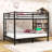Queen Over Queen Metal Bunk Bed With Slats