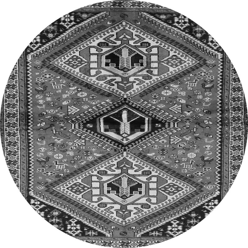 Wool Oriental Indoor Rug, Round 5'