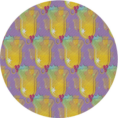Tapis vert/brun à motifs