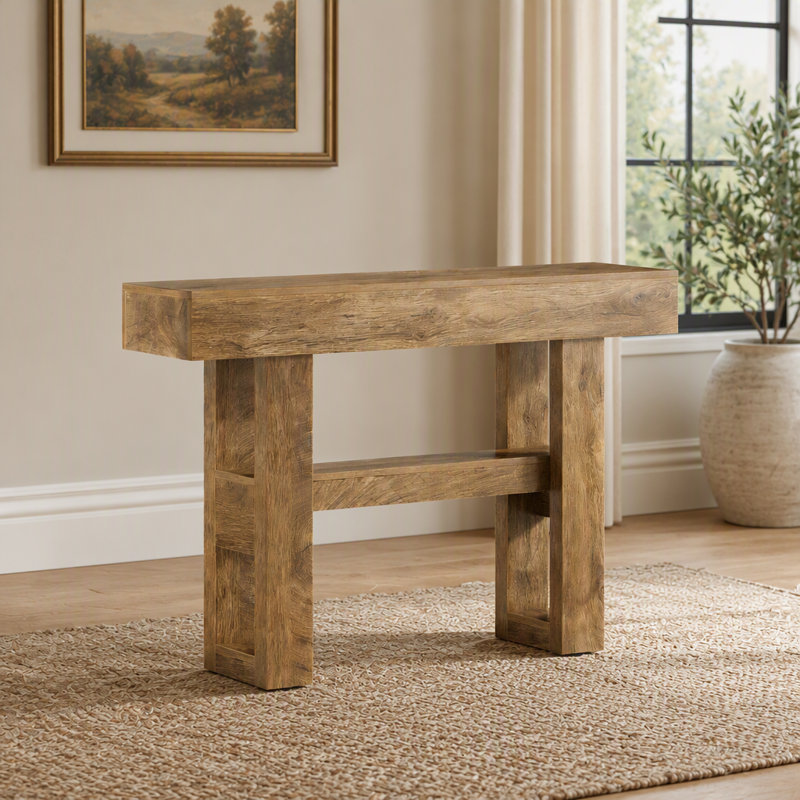 Table console étroite, Marron clair
