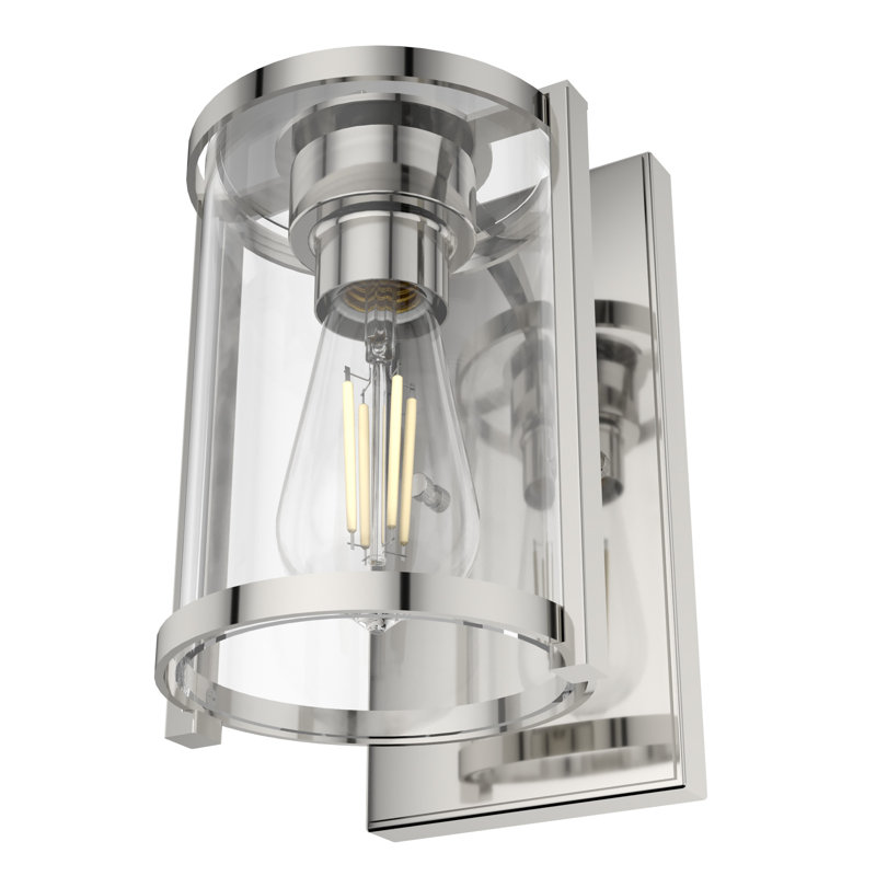 Polished Nickel Dimmable Art Deco Wall Sconce