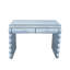 Console à miroir, coiffeuse argentée pour miroir incurvé cuit au four avec 2 tiroirs, table d'appoint décorative en miroir convenant au couloir et au salon, coiffeuse à miroir