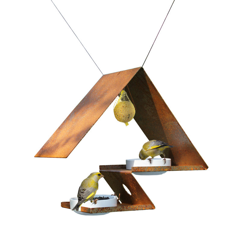 Norrell Metal Hanging Tray Bird Feeder