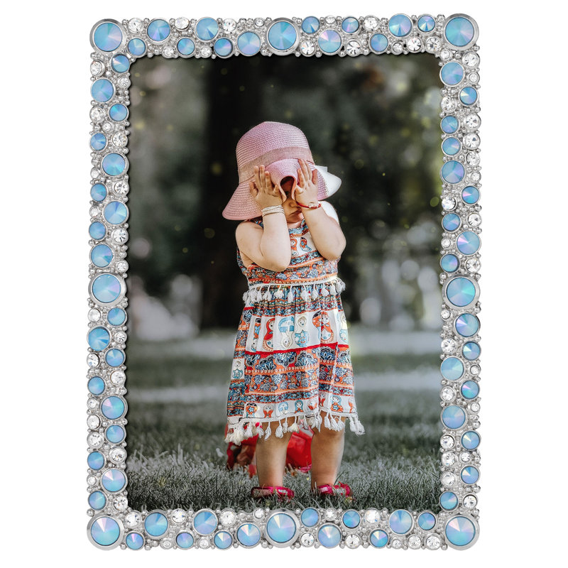 McKenzie Metal Picture Frame, Blue/Silver, 5" x 7"