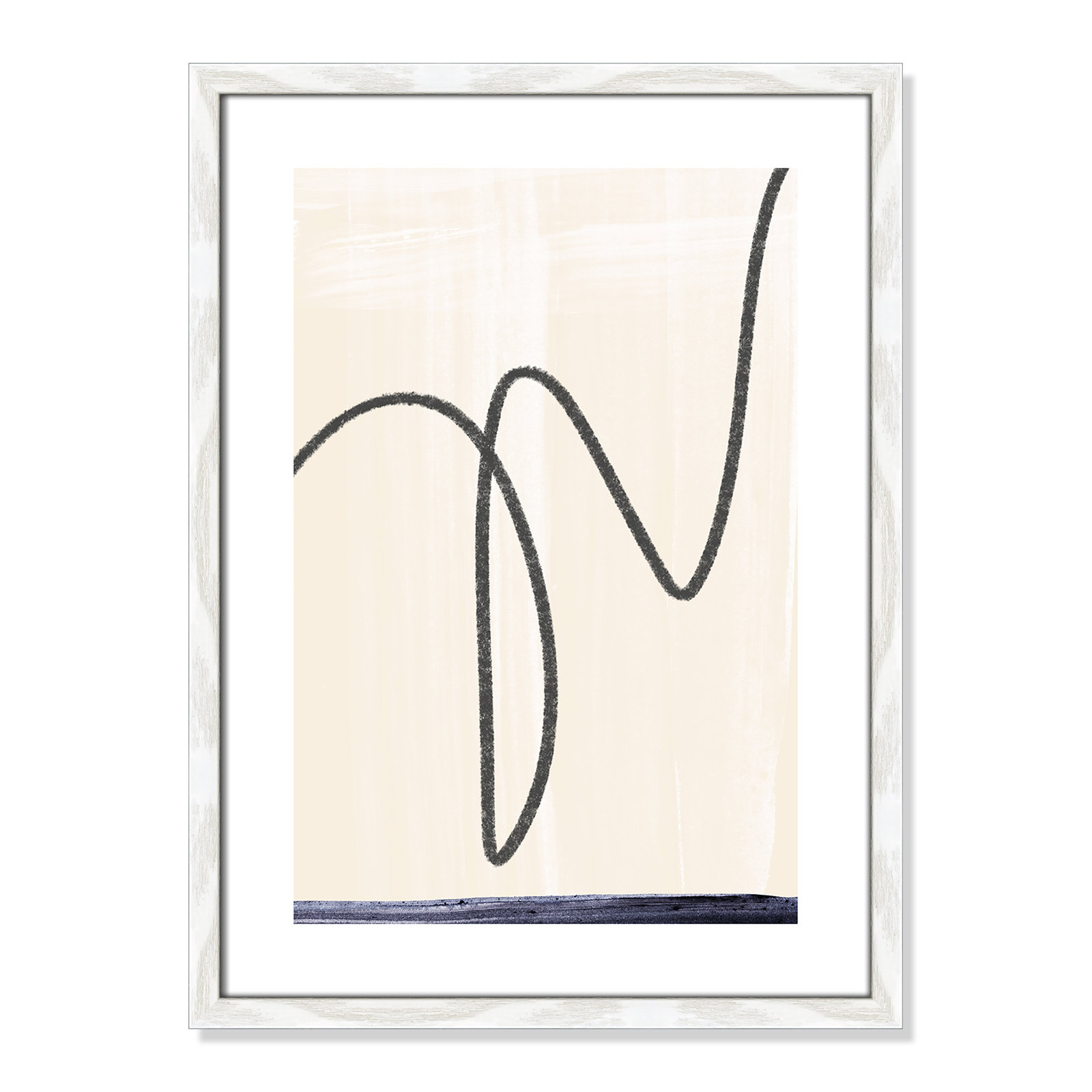 Tigerlily "Departured I" Painting, 23" H x 17" W x 0.75" D, White Framed Paper