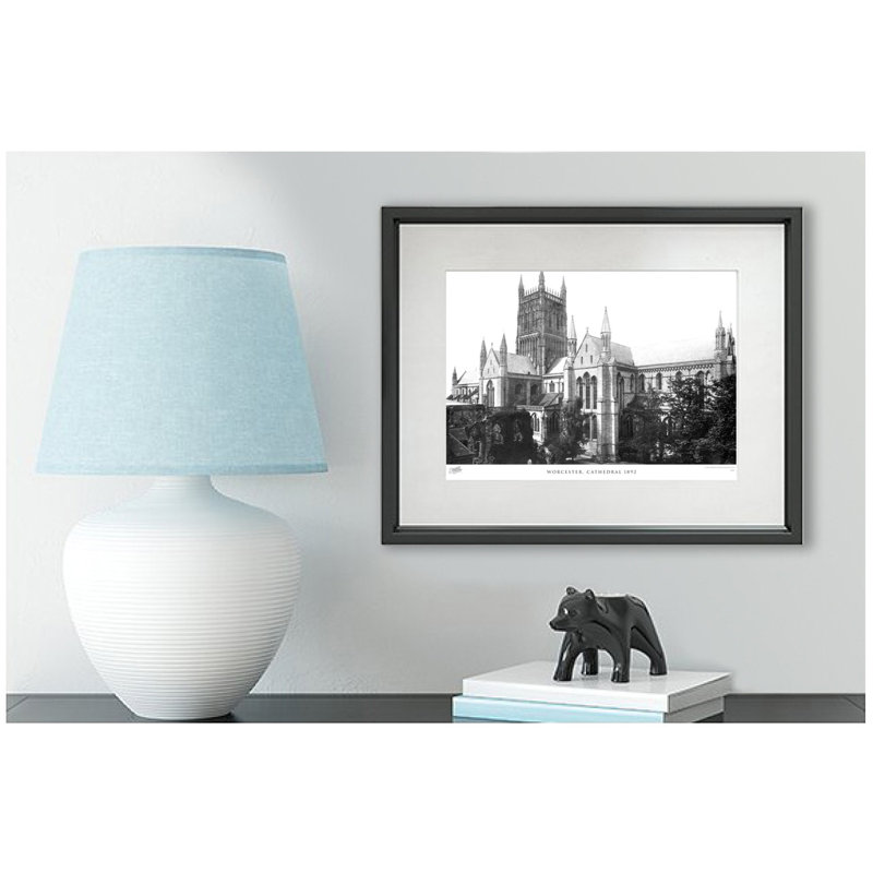 Worcester, Cathedral 1892 - Single Picture Frame Print, 45cm H x 60cm W x 2.3cm D