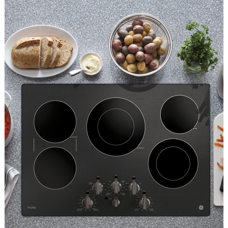 Range 29.75" Electric Cooktop with 5 Burners, Black Stainless