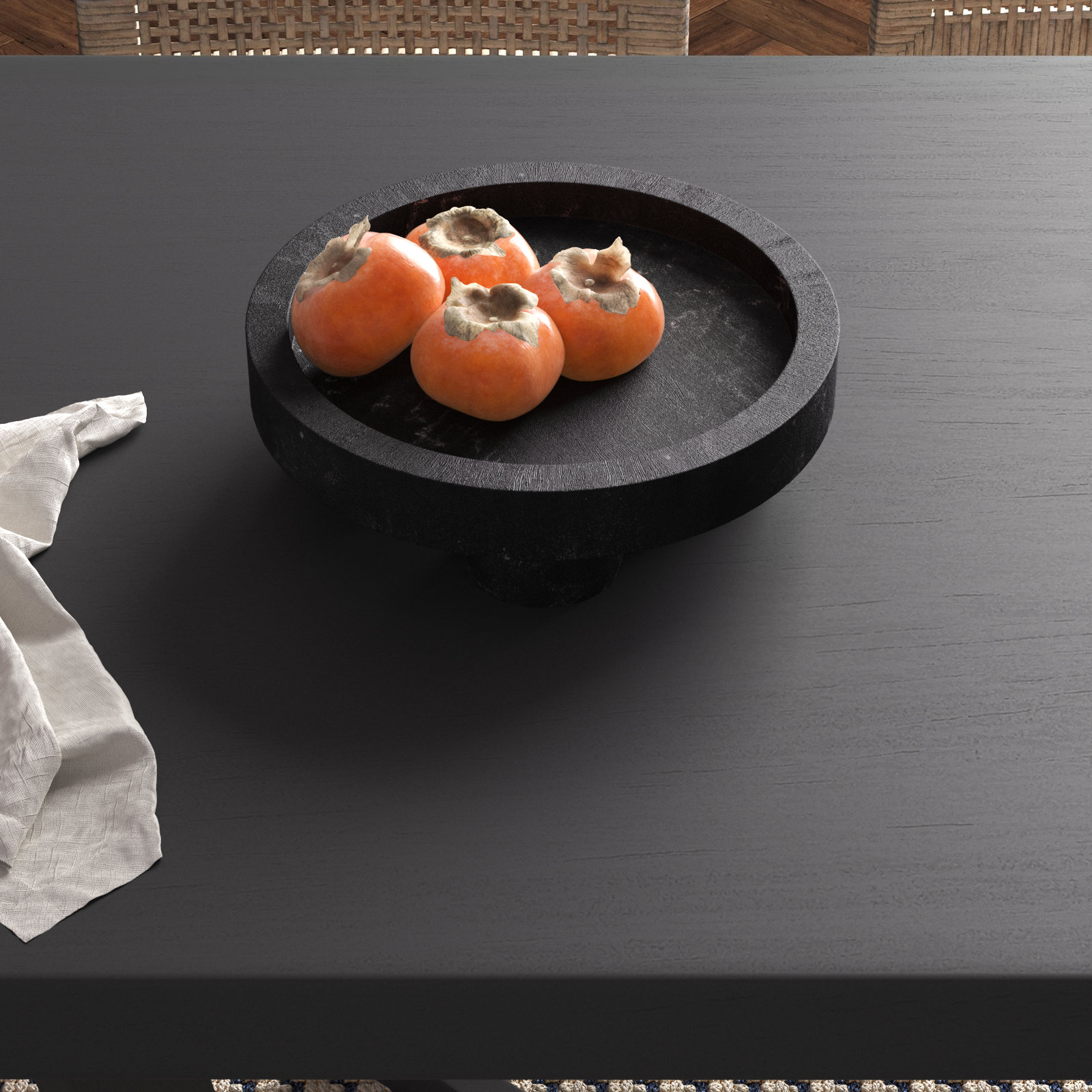 Paulownia Wood Dessert Pedestal Tray, Black