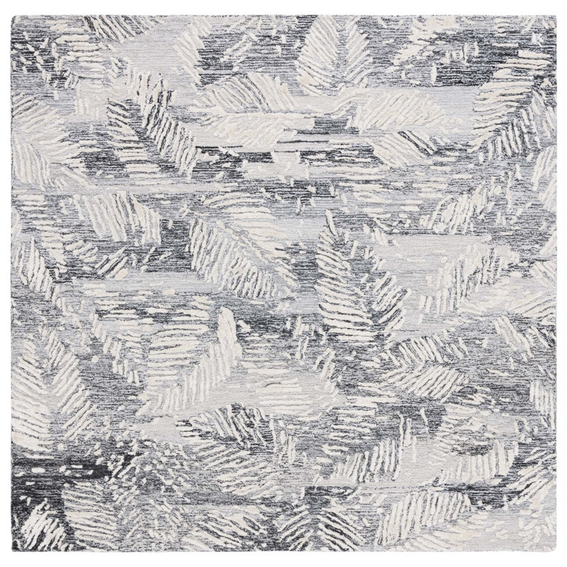 Glamour Hand Tufted Performance Floral Rug, Square 6'