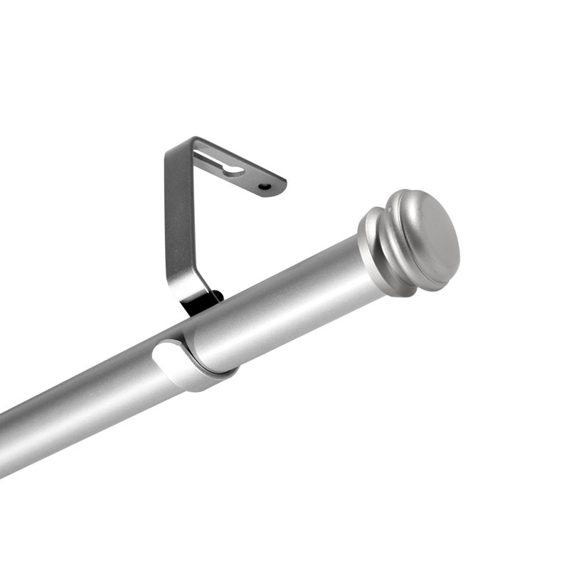 Tringle à rideaux simple réglable 0,98 po, Argent