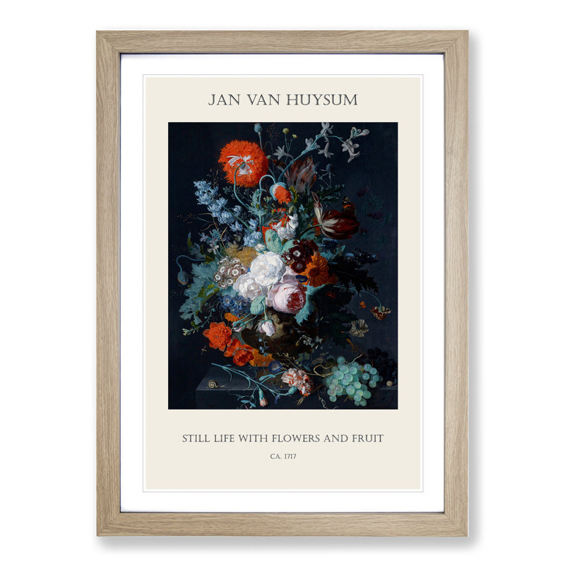 Still Life With Flowers Vol.1 by Jan Van Huysum Framed Print, Oak Framed, 36cm H x 27cm W x 2cm D