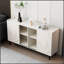Meuble télé Mid-Century moderne et armoire de rangement Curio avec rangement spacieux, idéal pour le salon et la cuisine