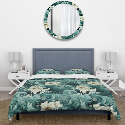 Ensemble de housse de couette floral Maegen Green Mint