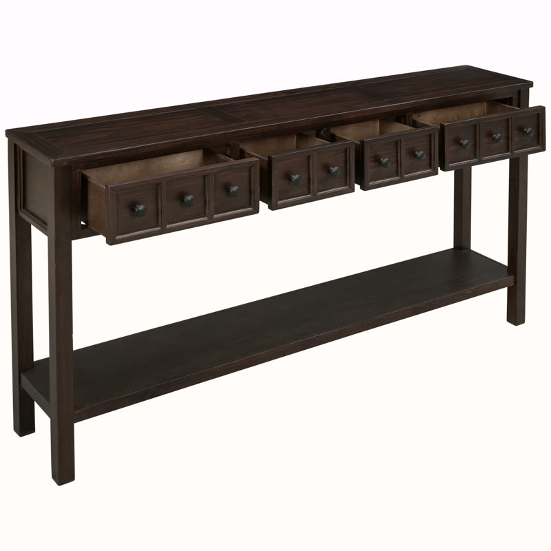 Rustic Entryway Console Table, Espresso