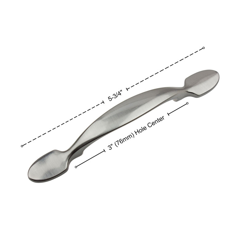 Classic 3" Center to Center Arch Pull, Satin Nickel