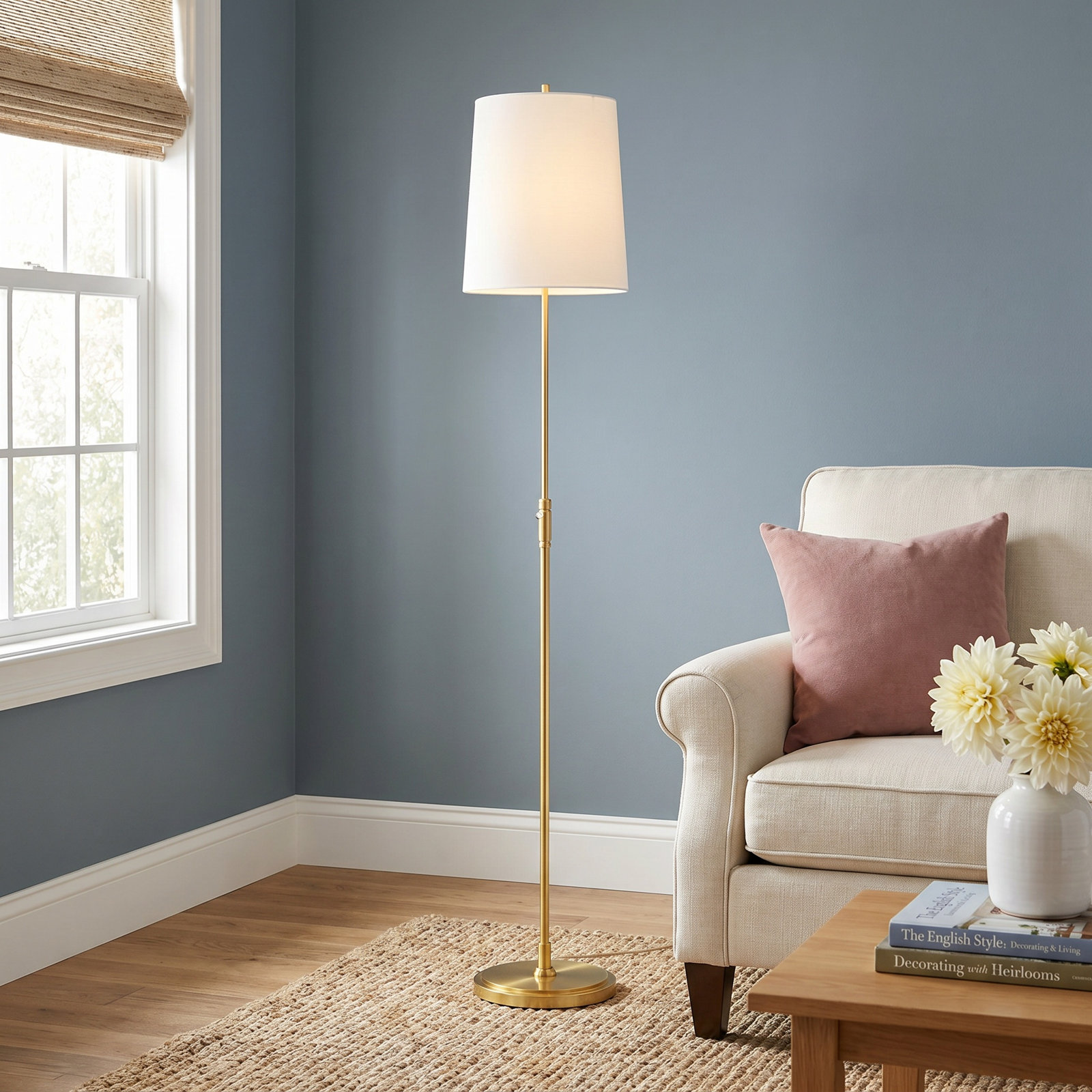 65.5'' Floor Lamp, Burnished Brass