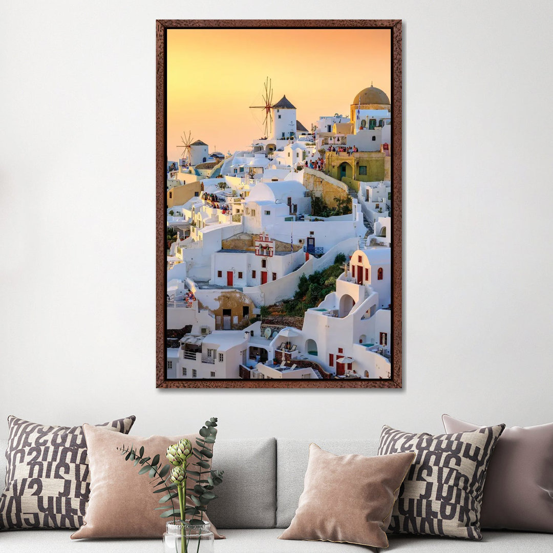 Summer Evenings In Oia Santorini, Greece by Susanne Kremer - Gallery-Wrapped Canvas Giclée on Canvas