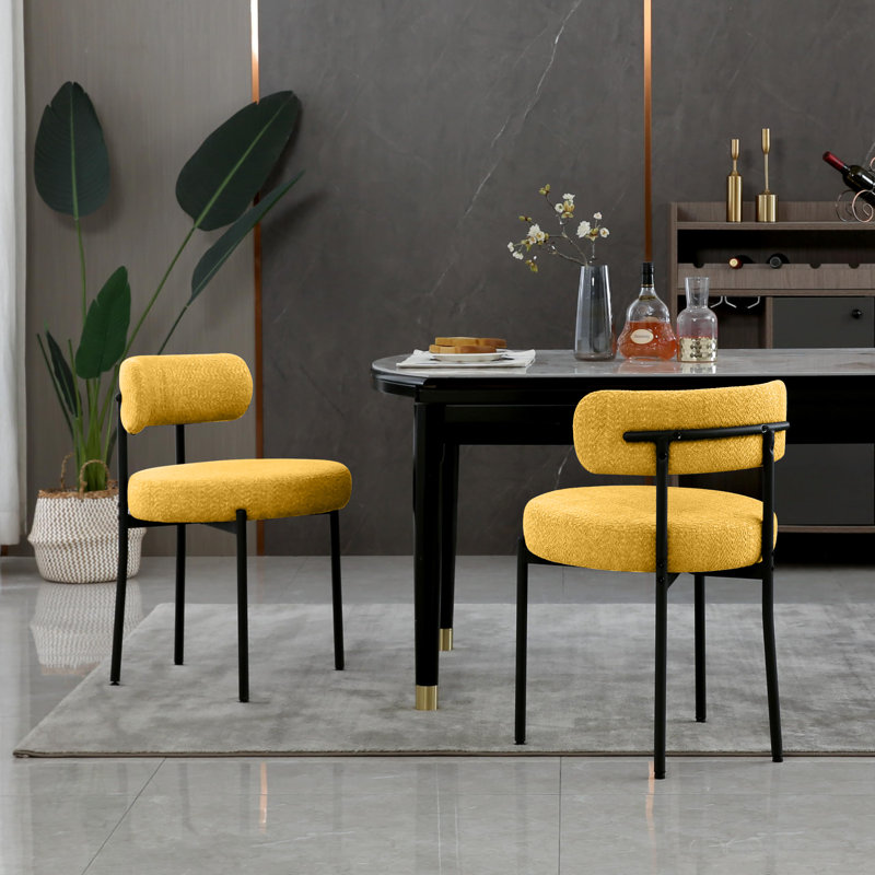 Aulene Upholstered Modern Dining Chair, Beige, Set Of 4