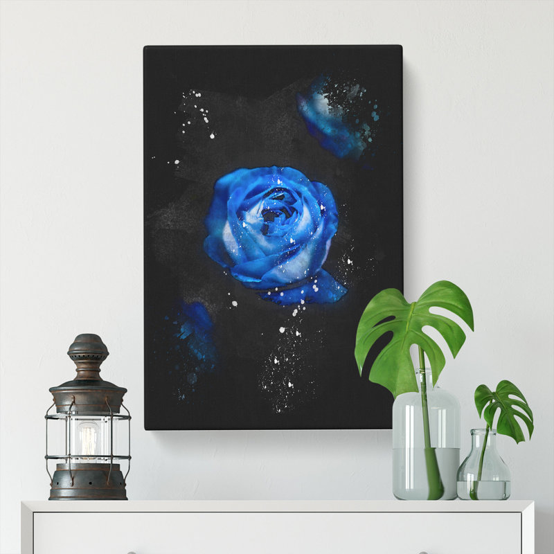 Trio of Blue Roses - Wrapped Canvas, 50cm H x 35cm W x 3cm D