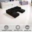 Double-layer Design Removable Cushion White Sofa, 118.2-inch Corduroy Fabric Deep Seat Sofa-706479509