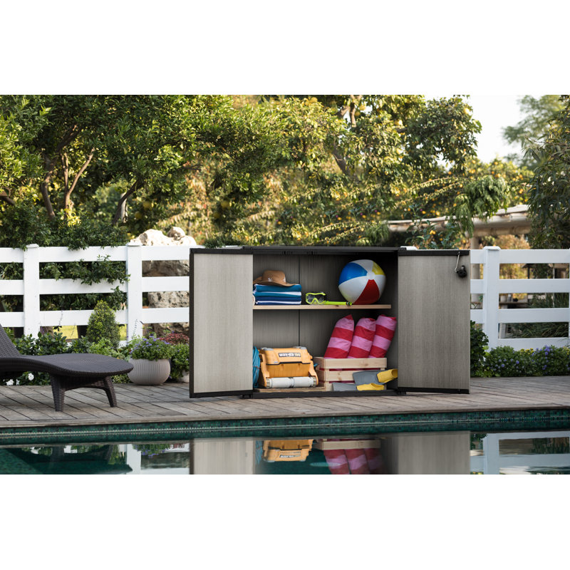 Gray Resin Outdoor Storage Shed with Paintable Walls
