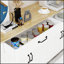 Buffet Farmhouse avec 2 tiroirs, sculpture exquise et fabrication durable pour un rangement élégant