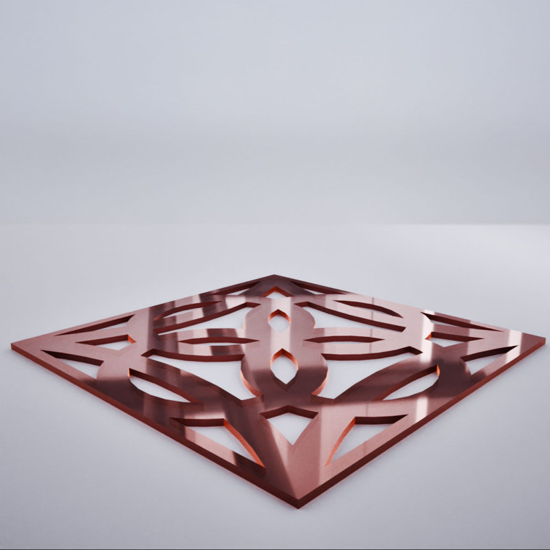 Très petits panneaux muraux décoratifs en acrylique Baytown, très petit, l 7 3/8 po x H 7 3/8 po x 1/8 po, Miroir or rose