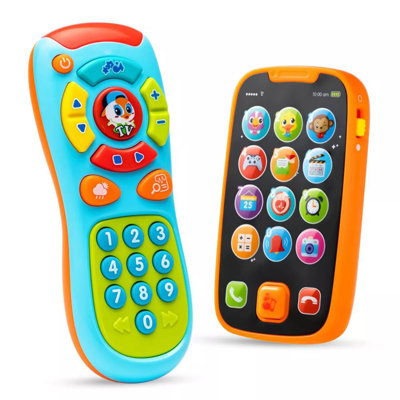 2 télécommandes avec téléphone et jouets intelligents pour bébé, cadeaux d'anniversaire de Noël pour bébé, nourrissons, enfants, garçons