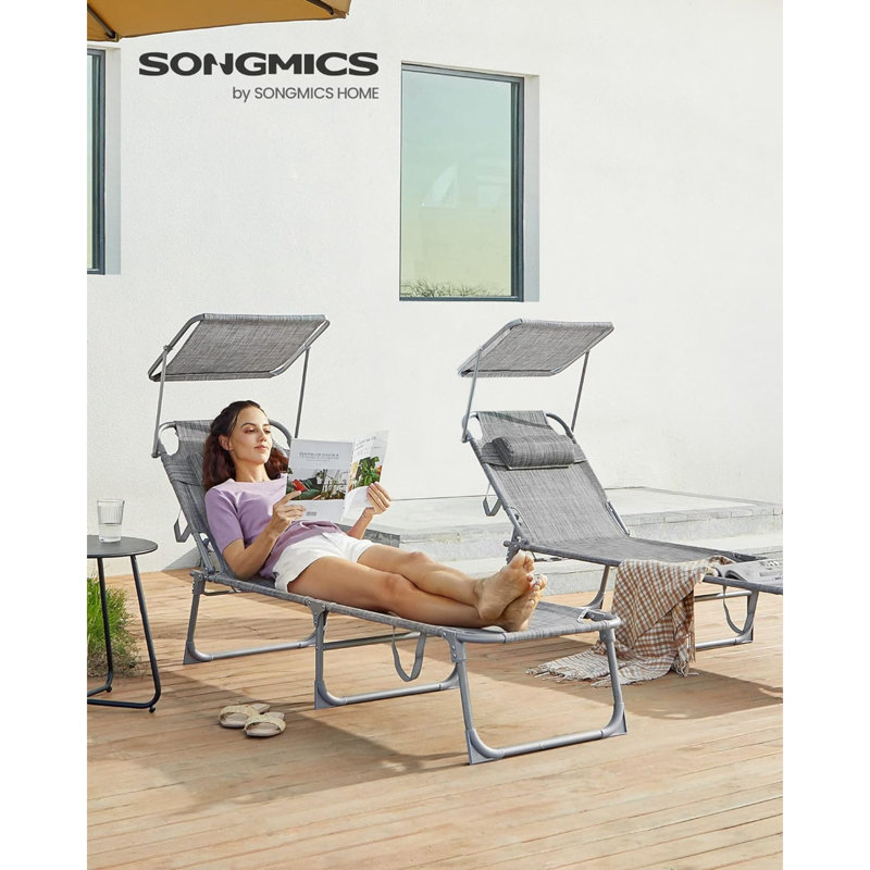 Chaise longue Abagayle, Gris anthracite