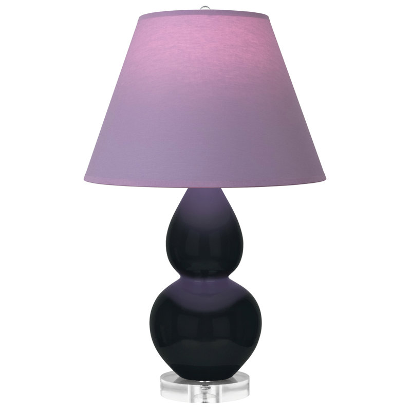 Petite lampe d'appoint à double gourde, Obsidienne, Lavande / prune