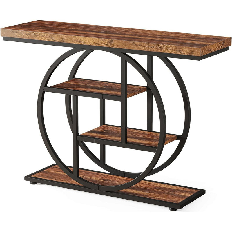 Table console 41,3 po, Bois, Brun / Noir