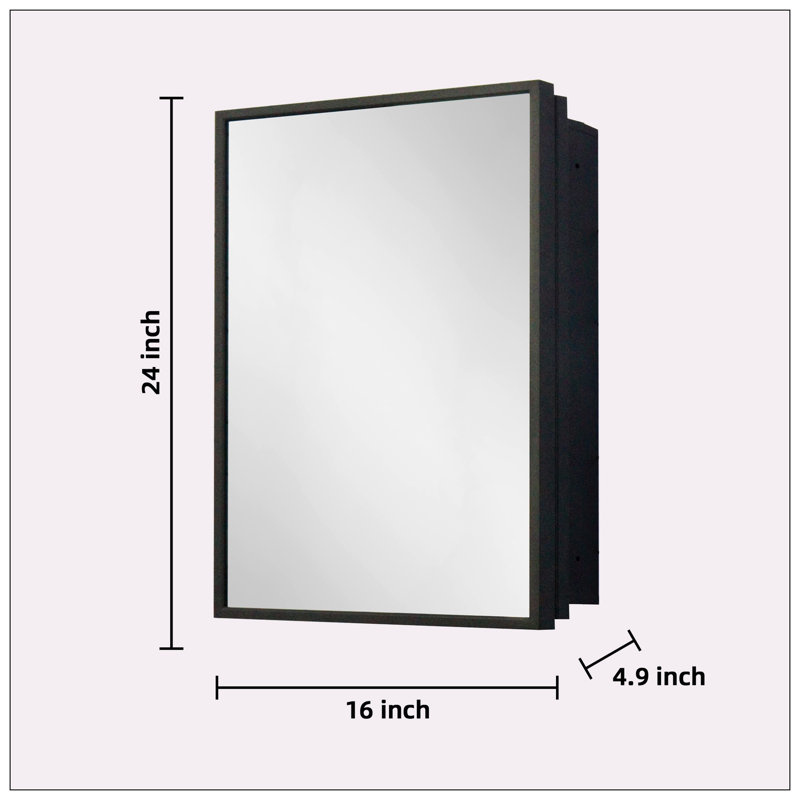 Armoire à pharmacie avec miroir Bloch, H 24 po x l 16 po x P 4,9 po
