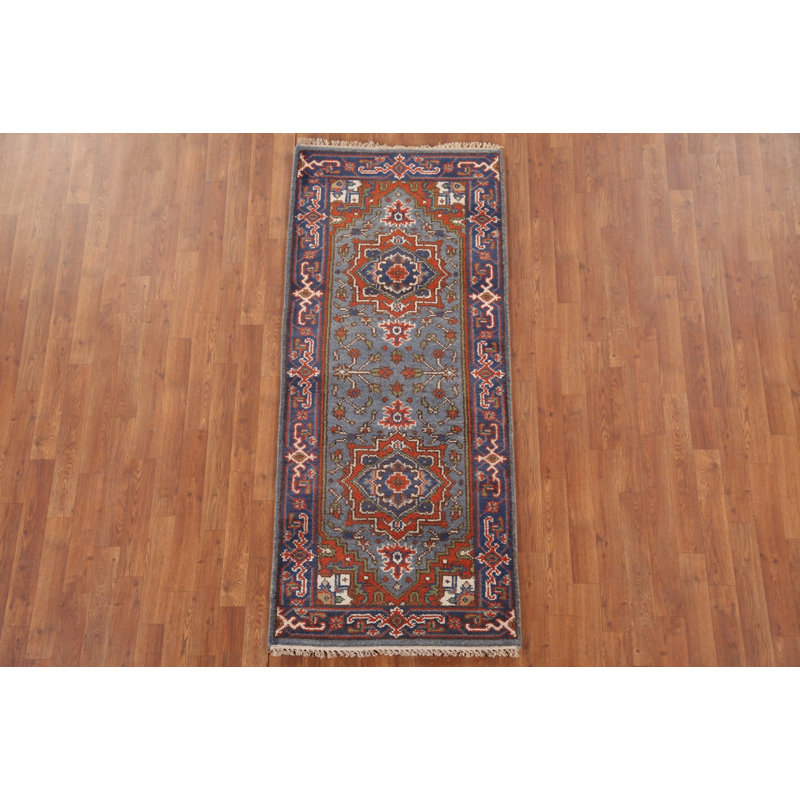 Tapis traditionnel indien à motif géométrique 3 x 6