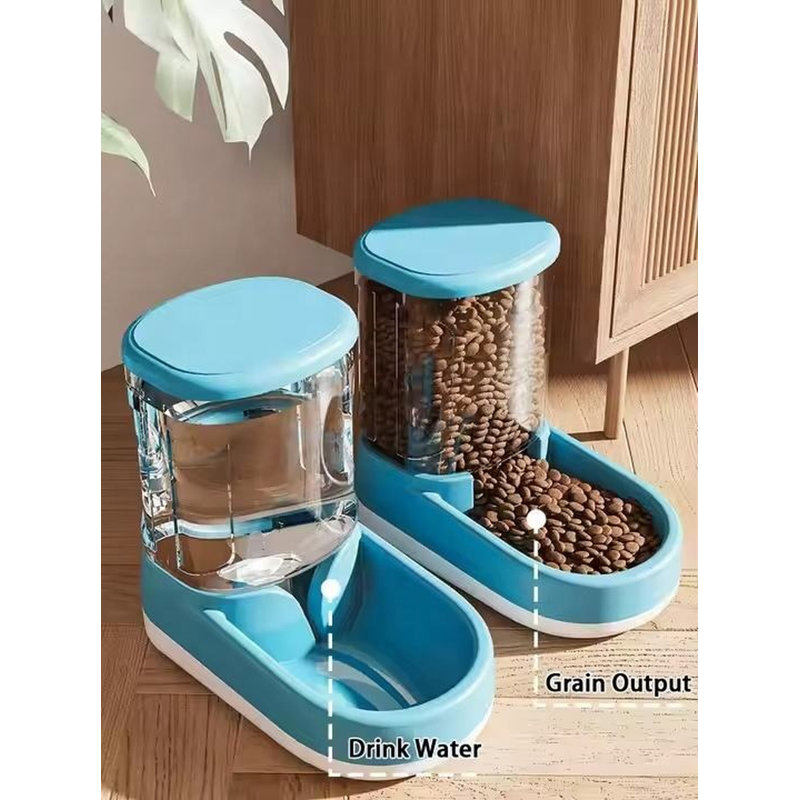 Distributeur d'eau automatique pour animaux avec siphon Distributeur d'eau à grande capacité pour chats, Blue