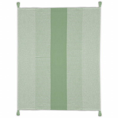 Blue Woven Cotton Striped Throw Blanket