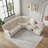 3 Piece Faux Leather Reclining Sectional with LED Lighting, Bluetooth Speaker & Charging Console-116986313