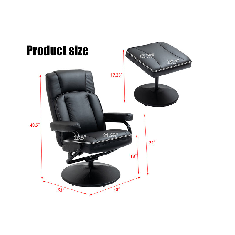 Tabious Upholstered Swivel Accent Chair with Ottoman