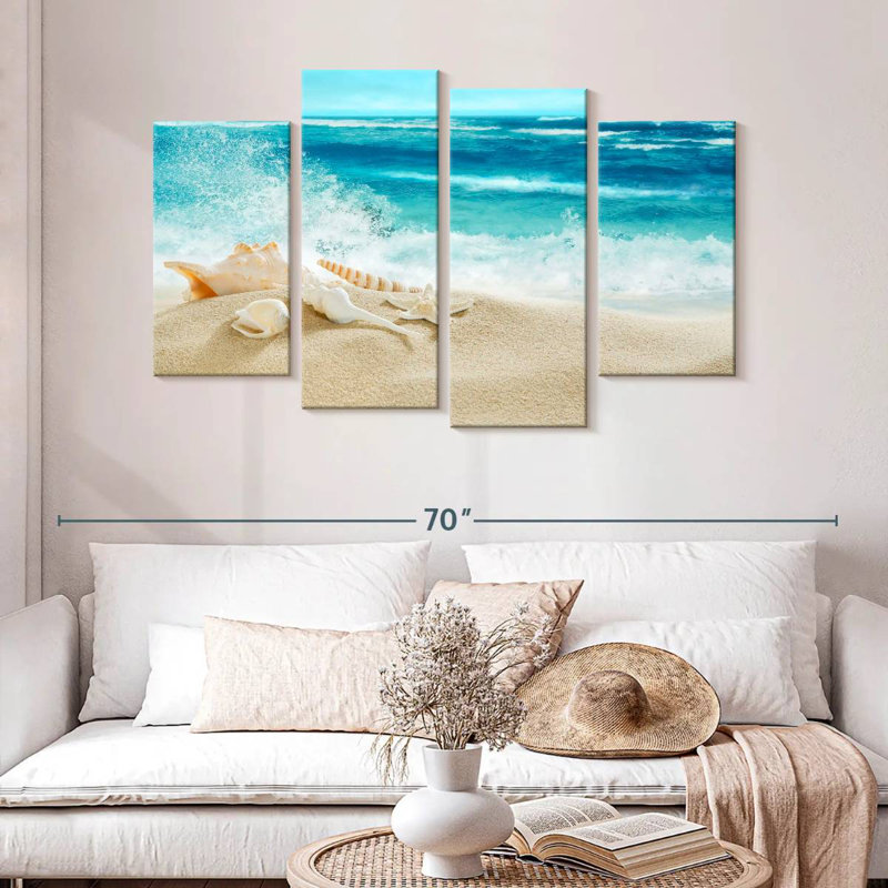 Shells On The Beach, H 32 po x l 52 po