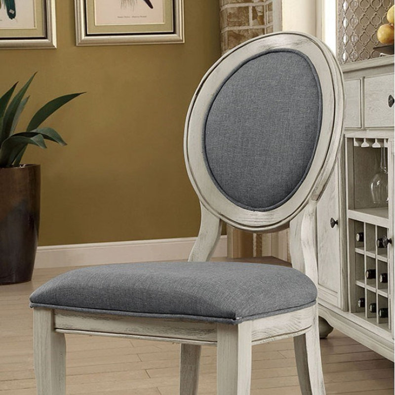 Chaises de salle à manger contemporaines, Blanc antique, Gris