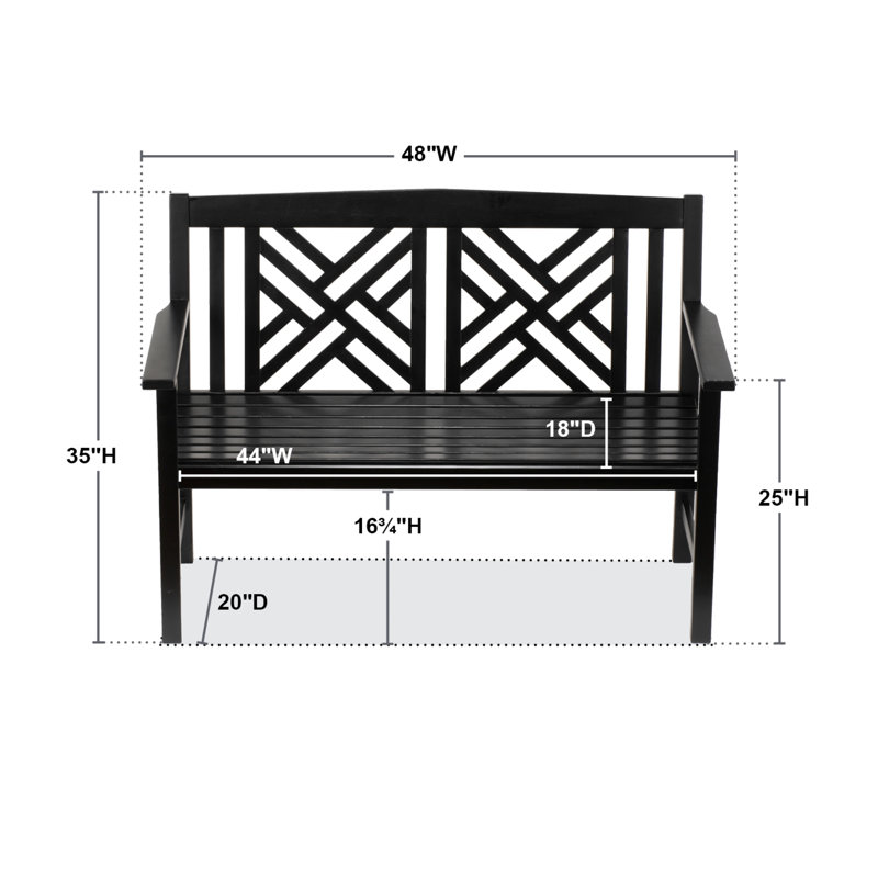Banc de jardin en bois Frwork, Noir