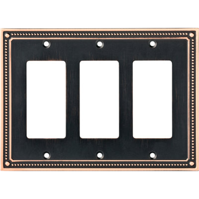Classic Beaded 3-Gang Rocker Wall Plate